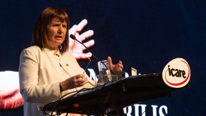 La ministra de seguridad de Argentina, Patricia Bullrich. Realización del Encuentro Nacional de Empresas (ENADE) 2024. Agencia UNO.