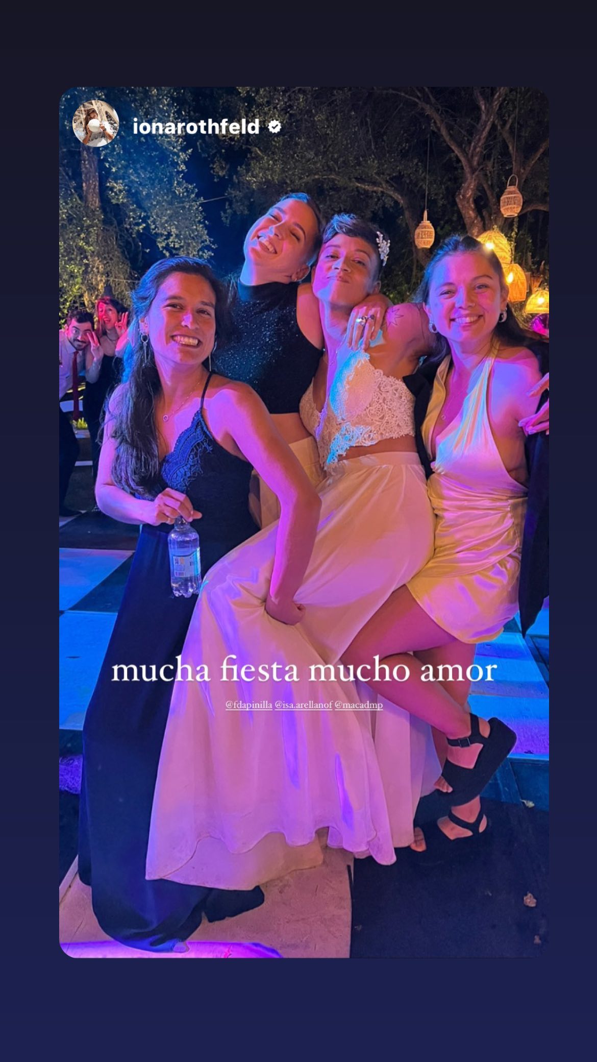 Matrimonio de Fernanda Pinilla y Grace Lazcano. Fuente: Instagram.