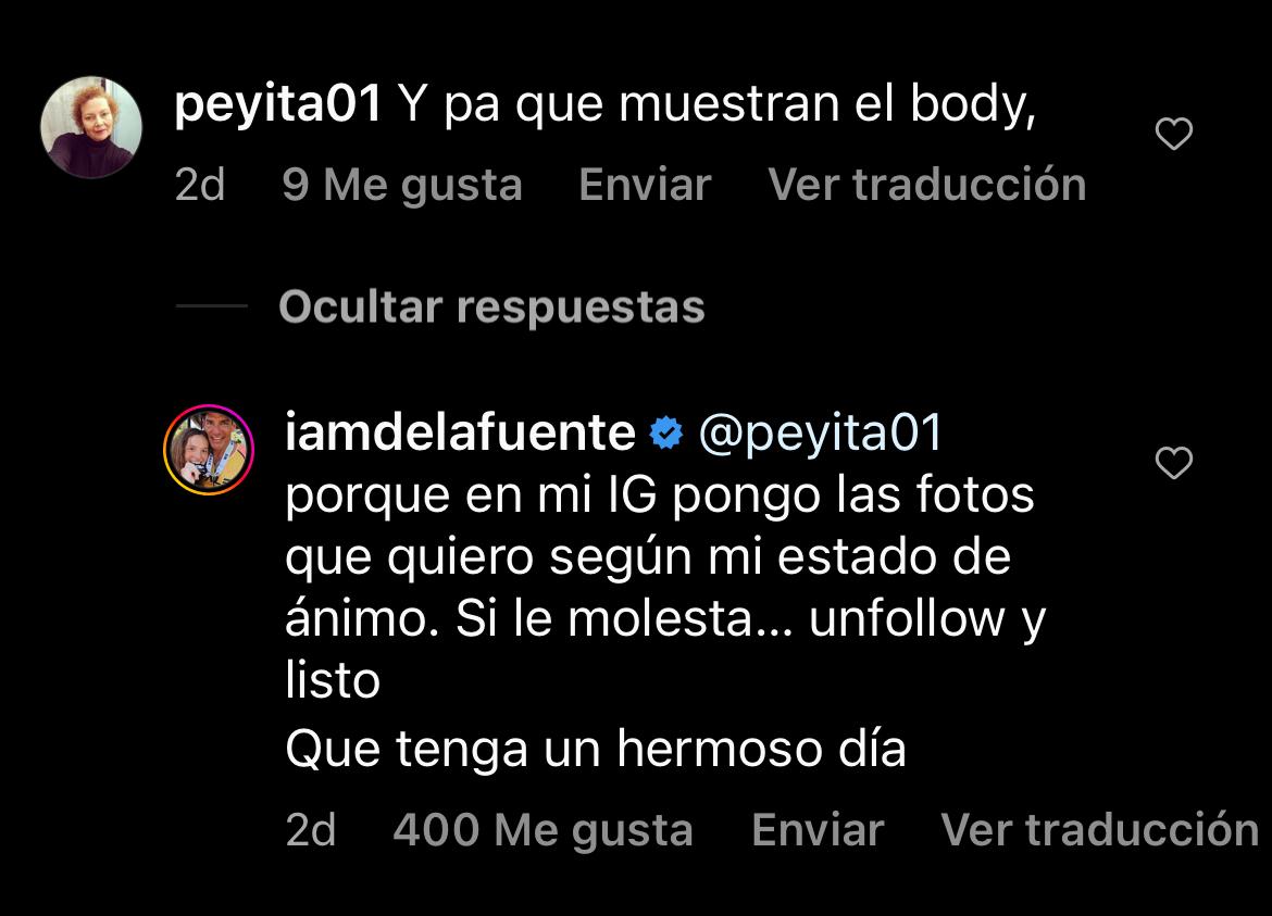 Respuestas de Cristian de la Fuente en Instagram (@iamdelafuente).