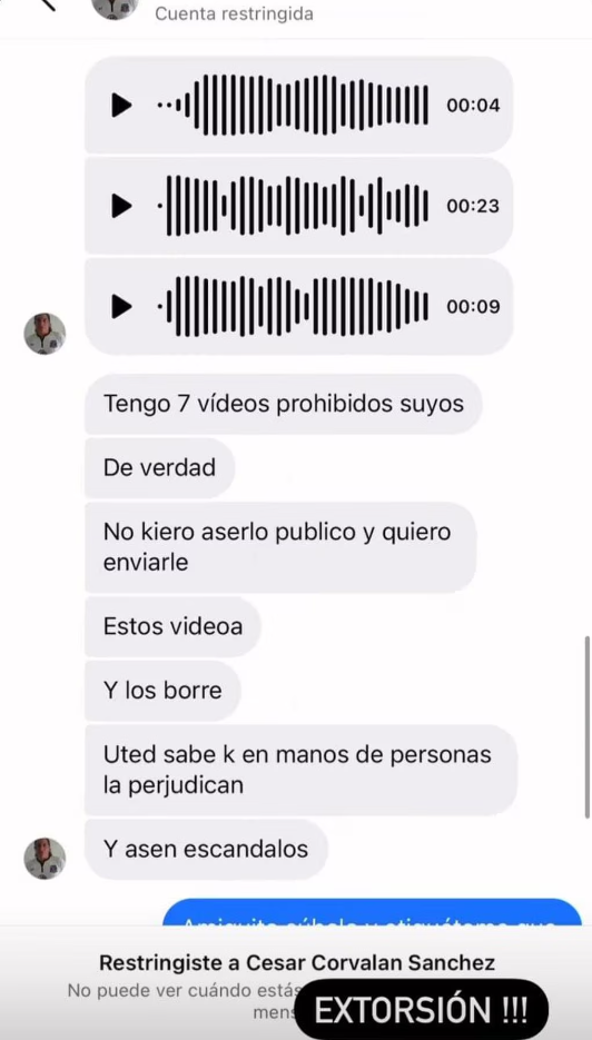 Adriana Barrientos revela estar siendo víctima de extorsión. Fuente: Instagram (@leonabarrientos)