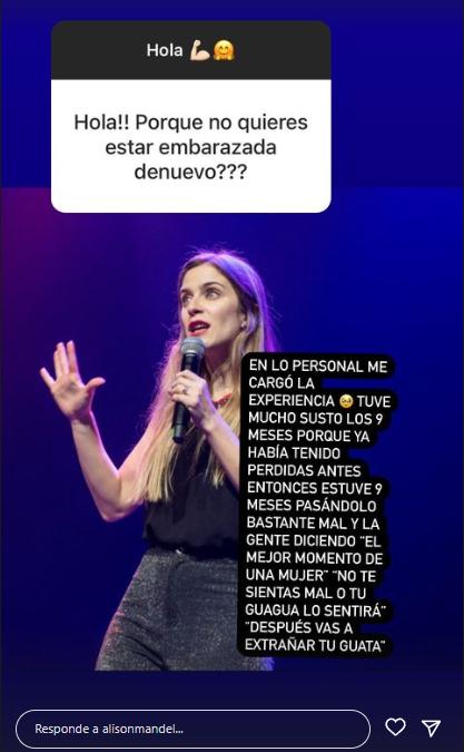 Alison Mandel dio portazo a un nuevo embarazo con sincera reflexión sobre la maternidad. Fuente: Instagram.